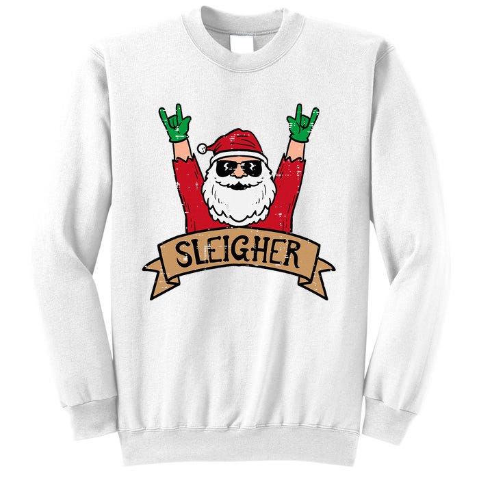 Christmas Sleigher Santa Rock Xmas Rocker Sweatshirt