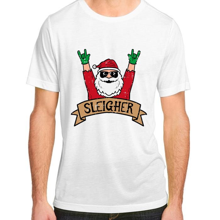 Christmas Sleigher Santa Rock Xmas Rocker Adult ChromaSoft Performance T-Shirt