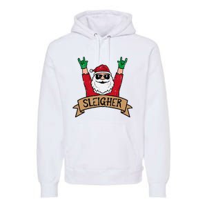 Christmas Sleigher Santa Rock Xmas Rocker Premium Hoodie