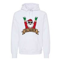 Christmas Sleigher Santa Rock Xmas Rocker Premium Hoodie