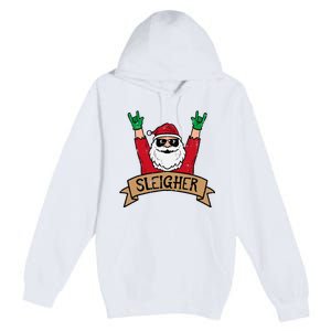 Christmas Sleigher Santa Rock Xmas Rocker Premium Pullover Hoodie