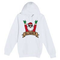 Christmas Sleigher Santa Rock Xmas Rocker Premium Pullover Hoodie