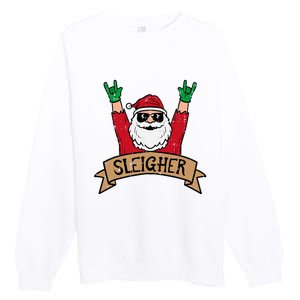 Christmas Sleigher Santa Rock Xmas Rocker Premium Crewneck Sweatshirt