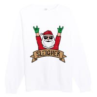 Christmas Sleigher Santa Rock Xmas Rocker Premium Crewneck Sweatshirt