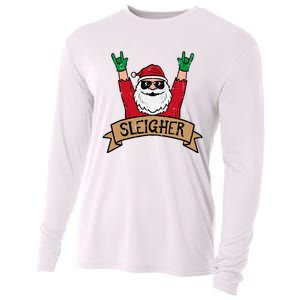 Christmas Sleigher Santa Rock Xmas Rocker Cooling Performance Long Sleeve Crew