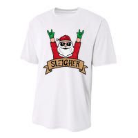 Christmas Sleigher Santa Rock Xmas Rocker Performance Sprint T-Shirt