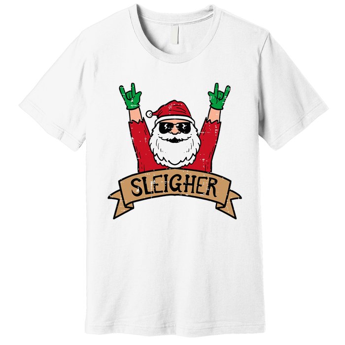 Christmas Sleigher Santa Rock Xmas Rocker Premium T-Shirt