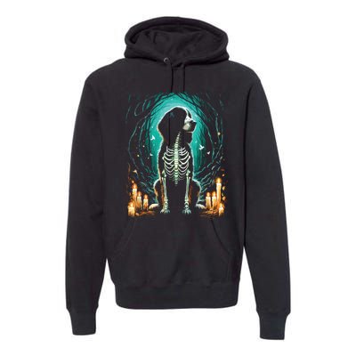 Cool Springer Spaniel Dog Skeleton Halloween Dog Mom Dad Premium Hoodie