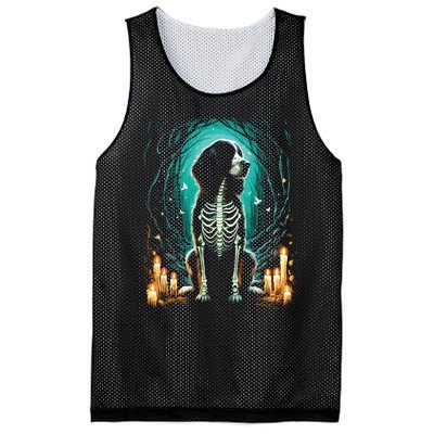 Cool Springer Spaniel Dog Skeleton Halloween Dog Mom Dad Mesh Reversible Basketball Jersey Tank