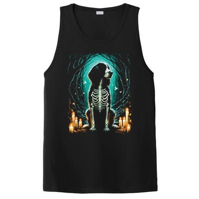 Cool Springer Spaniel Dog Skeleton Halloween Dog Mom Dad PosiCharge Competitor Tank