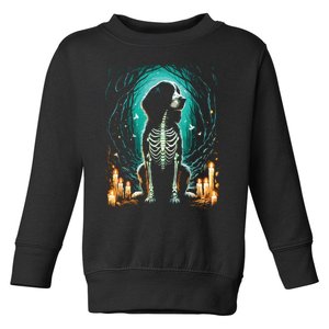 Cool Springer Spaniel Dog Skeleton Halloween Dog Mom Dad Toddler Sweatshirt