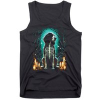 Cool Springer Spaniel Dog Skeleton Halloween Dog Mom Dad Tank Top