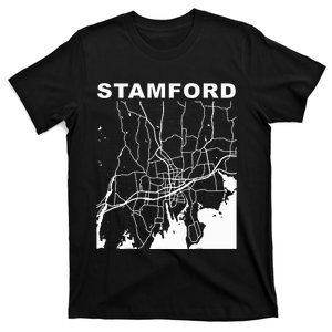 Connecticut Souvenir Stamford City Street Map T-Shirt