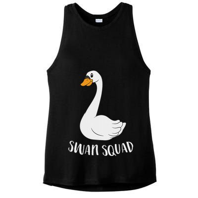 Cute Swan Squad Funny Team Swans Ladies PosiCharge Tri-Blend Wicking Tank