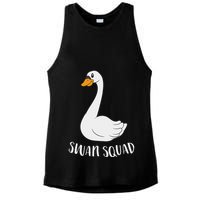 Cute Swan Squad Funny Team Swans Ladies PosiCharge Tri-Blend Wicking Tank