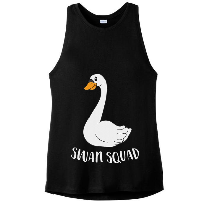 Cute Swan Squad Funny Team Swans Ladies PosiCharge Tri-Blend Wicking Tank