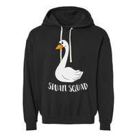 Cute Swan Squad Funny Team Swans Garment-Dyed Fleece Hoodie