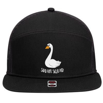 Cute Swan Squad Funny Team Swans 7 Panel Mesh Trucker Snapback Hat