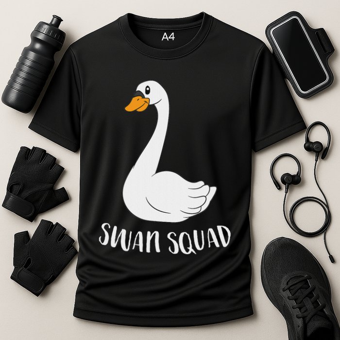 Cute Swan Squad Funny Team Swans Performance Shirt