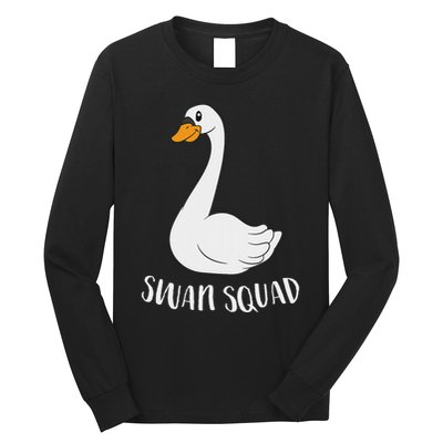 Cute Swan Squad Funny Team Swans Long Sleeve Shirt