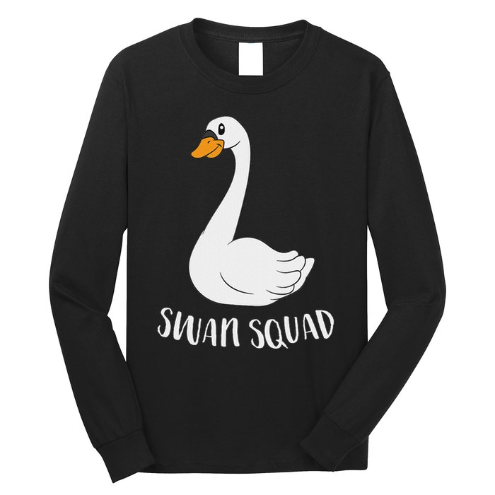 Cute Swan Squad Funny Team Swans Long Sleeve Shirt