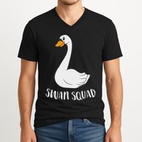 Cute Swan Squad Funny Team Swans V-Neck T-Shirt