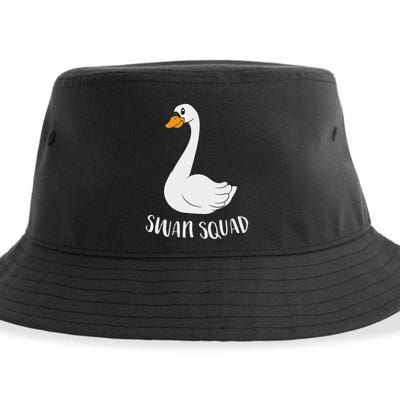 Cute Swan Squad Funny Team Swans Sustainable Bucket Hat