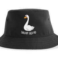 Cute Swan Squad Funny Team Swans Sustainable Bucket Hat