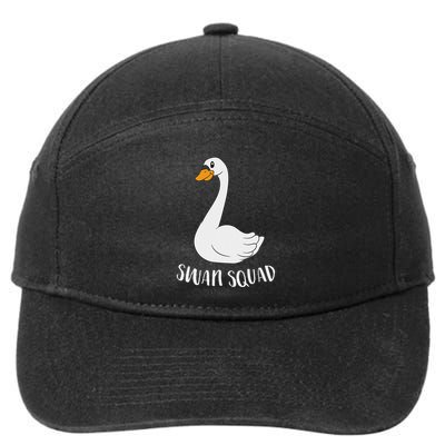 Cute Swan Squad Funny Team Swans 7-Panel Snapback Hat