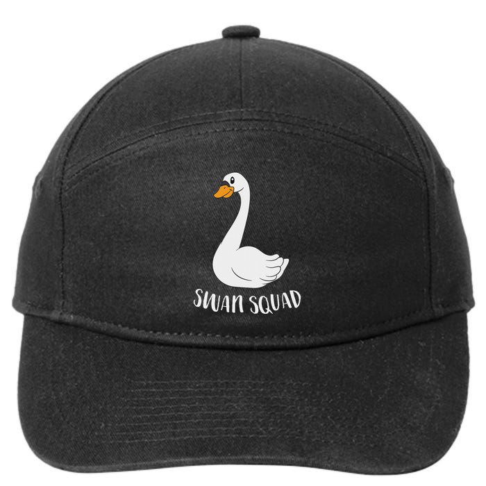 Cute Swan Squad Funny Team Swans 7-Panel Snapback Hat