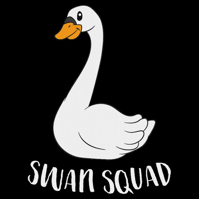 Cute Swan Squad Funny Team Swans 7-Panel Snapback Hat