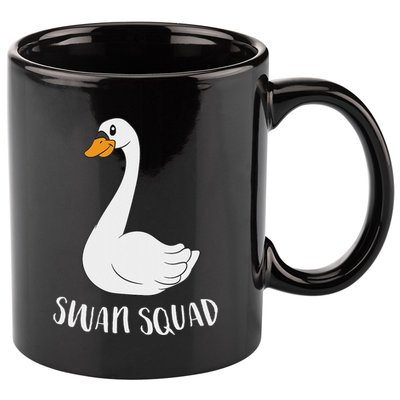 Cute Swan Squad Funny Team Swans 11oz C Handle Ceramic Mug