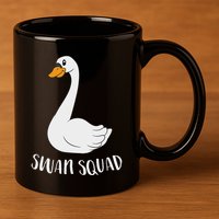 Cute Swan Squad Funny Team Swans 11oz C Handle Ceramic Mug
