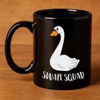 Cute Swan Squad Funny Team Swans 11oz C Handle Ceramic Mug