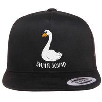 Cute Swan Squad Funny Team Swans Flatbill Hat
