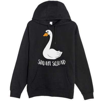 Cute Swan Squad Funny Team Swans Premium Pullover Hoodie