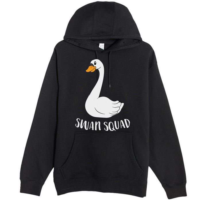 Cute Swan Squad Funny Team Swans Premium Pullover Hoodie
