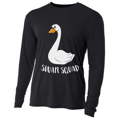 Cute Swan Squad Funny Team Swans Cooling Performance Long Sleeve Crew