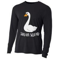 Cute Swan Squad Funny Team Swans Cooling Performance Long Sleeve Crew