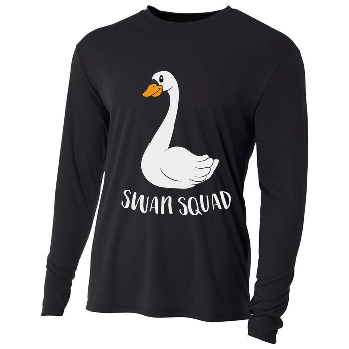 Cute Swan Squad Funny Team Swans Cooling Performance Long Sleeve Crew