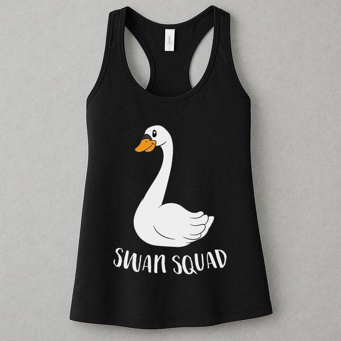 Cute Swan Squad Funny Team Swans Womens Tank Top
