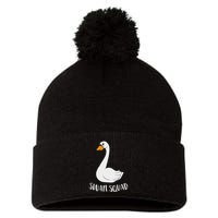 Cute Swan Squad Funny Team Swans Pom Pom 12in Knit Beanie
