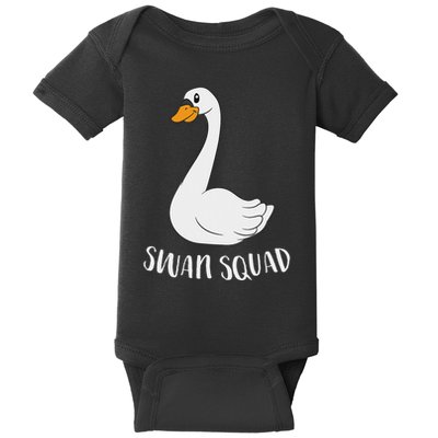 Cute Swan Squad Funny Team Swans Baby Bodysuit