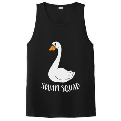 Cute Swan Squad Funny Team Swans PosiCharge Competitor Tank