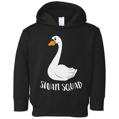 Cute Swan Squad Funny Team Swans Toddler Hoodie