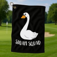 Cute Swan Squad Funny Team Swans Golf Towel