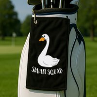 Cute Swan Squad Funny Team Swans Golf Towel