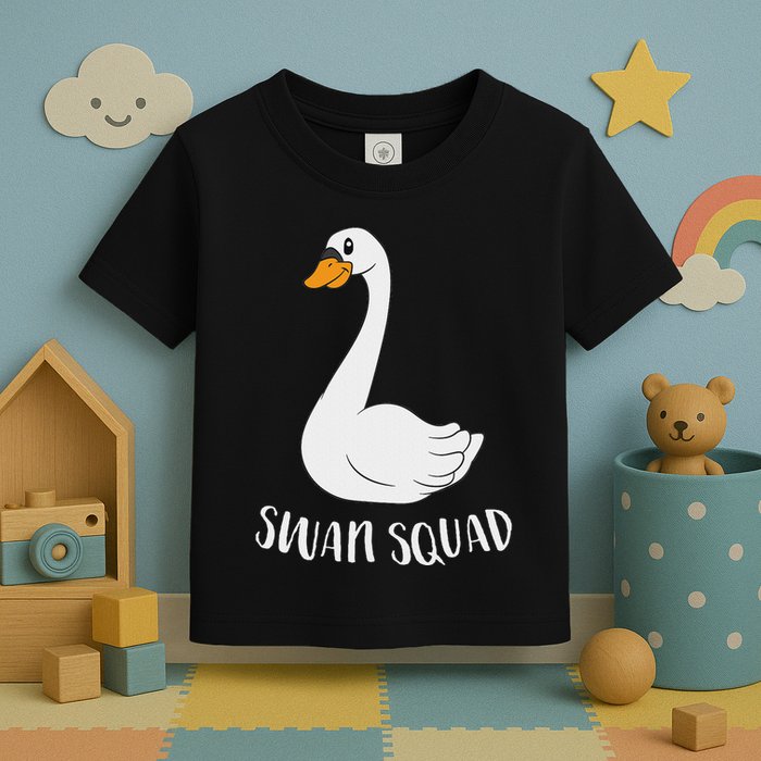 Cute Swan Squad Funny Team Swans Toddler T-Shirt