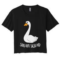 Cute Swan Squad Funny Team Swans Crop Top