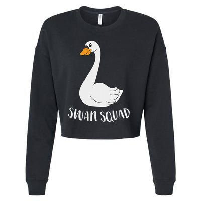 Cute Swan Squad Funny Team Swans Cropped Pullover Crew